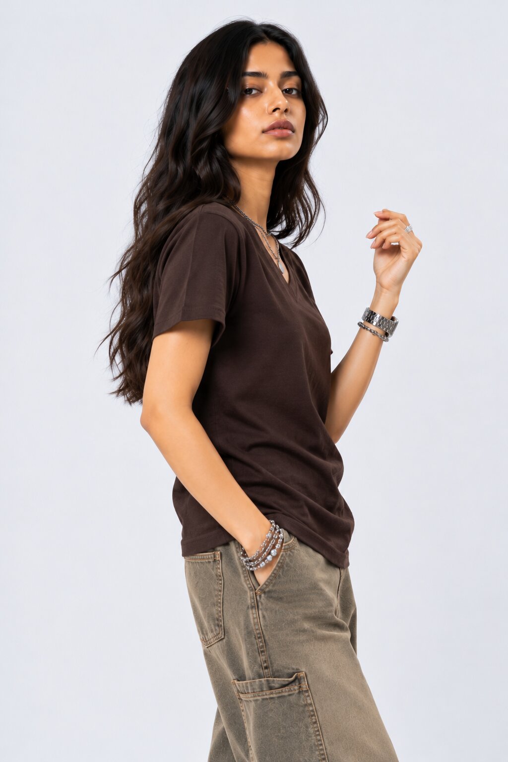 Womens Chocolate Everyday Regular Fit T-Shirt - Image 4
