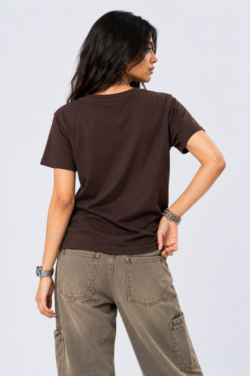 Womens Chocolate Everyday Regular Fit T-Shirt - Image 5