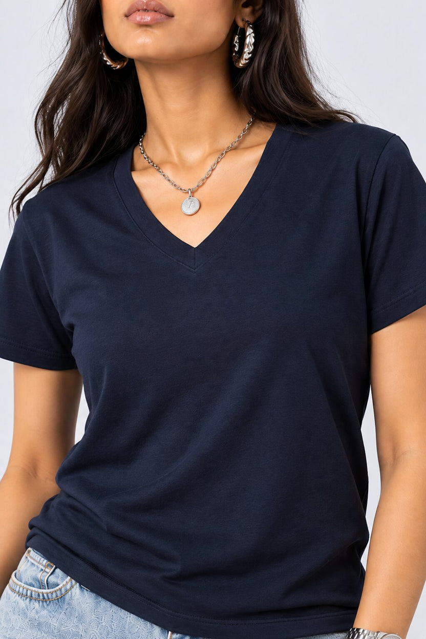 Womens Navy Everyday Regular Fit T-Shirt - Image 3