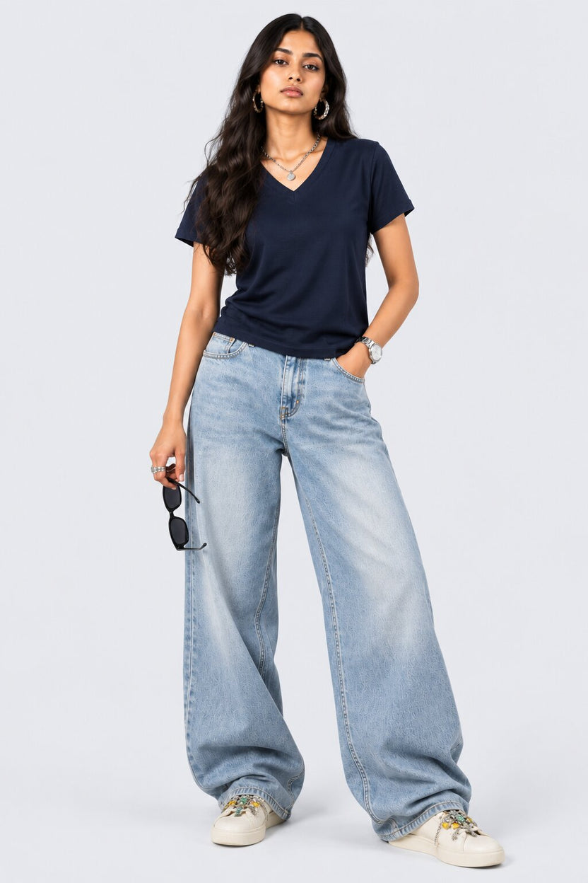 Womens Navy Everyday Regular Fit T-Shirt - Image 6