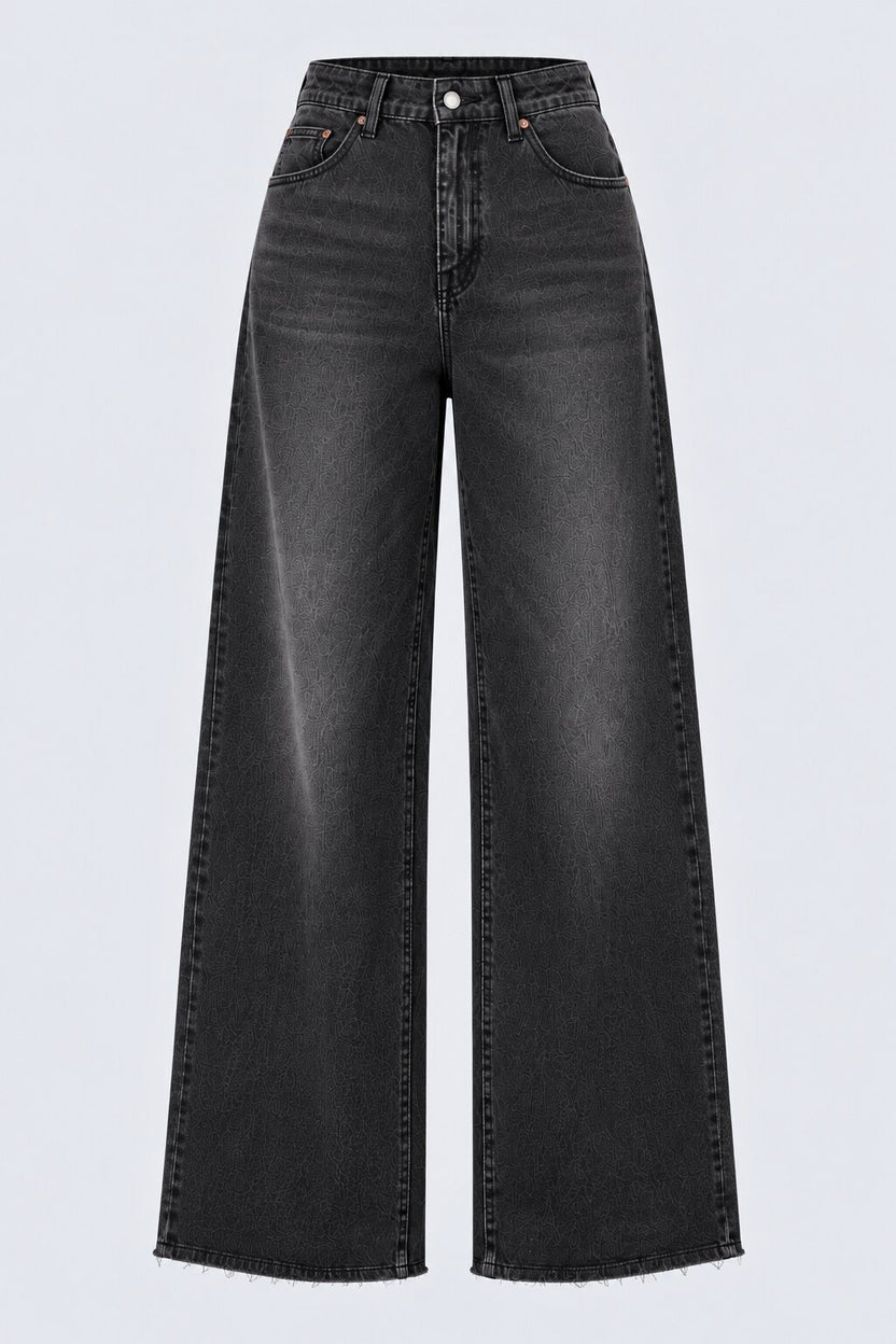 Womens Charcoal Loose Fit Jeans With 5 Pocket - Image 7