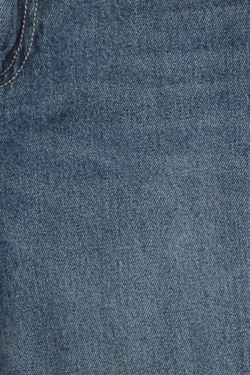 Womens Blue Solid Wide-Leg Denim Jeans - Image 8