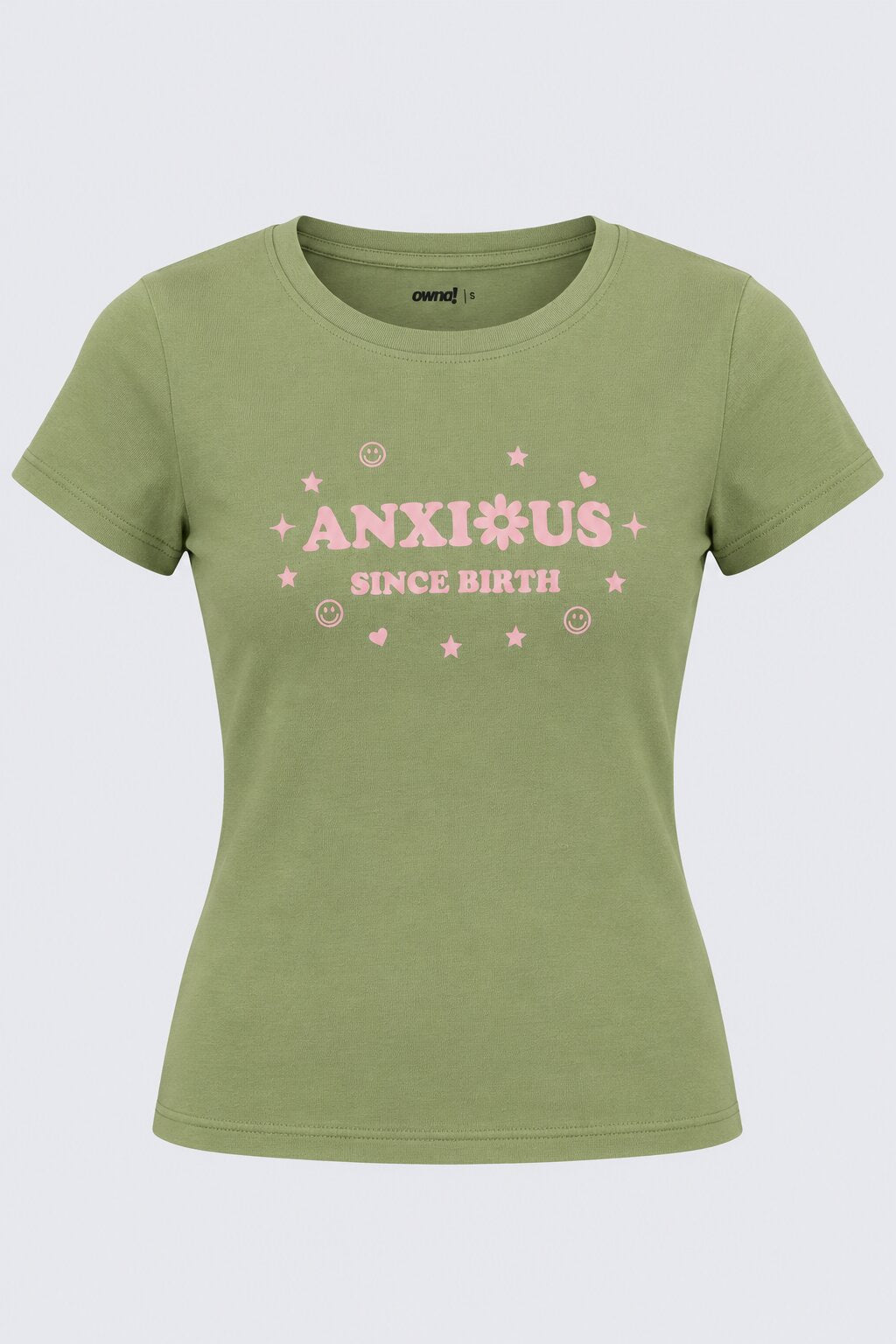 Womens Olive Graphic Print Slim Fit T-Shirt - Image 6