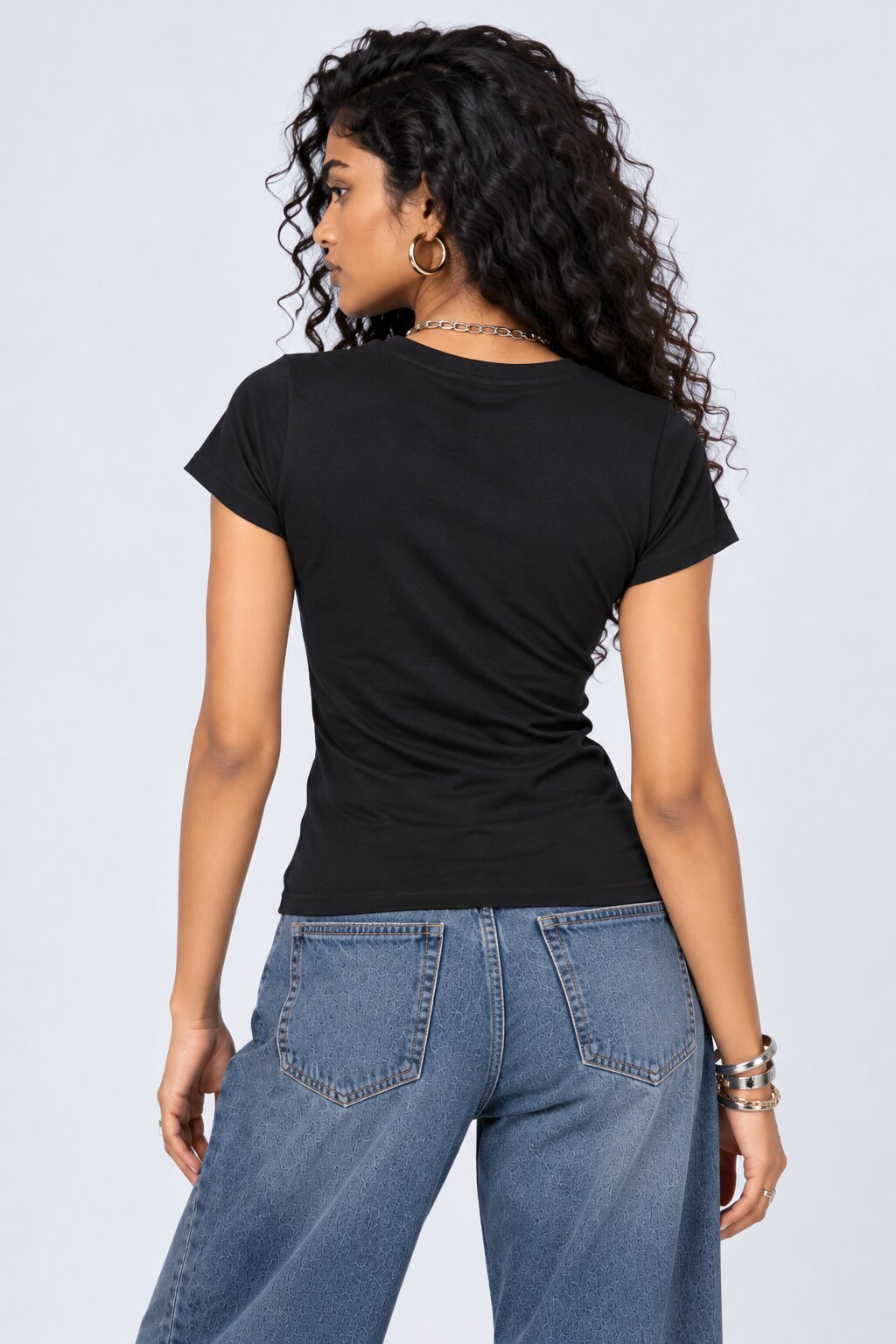 Womens Black Teddy Bear Graphic Print Top - Image 5
