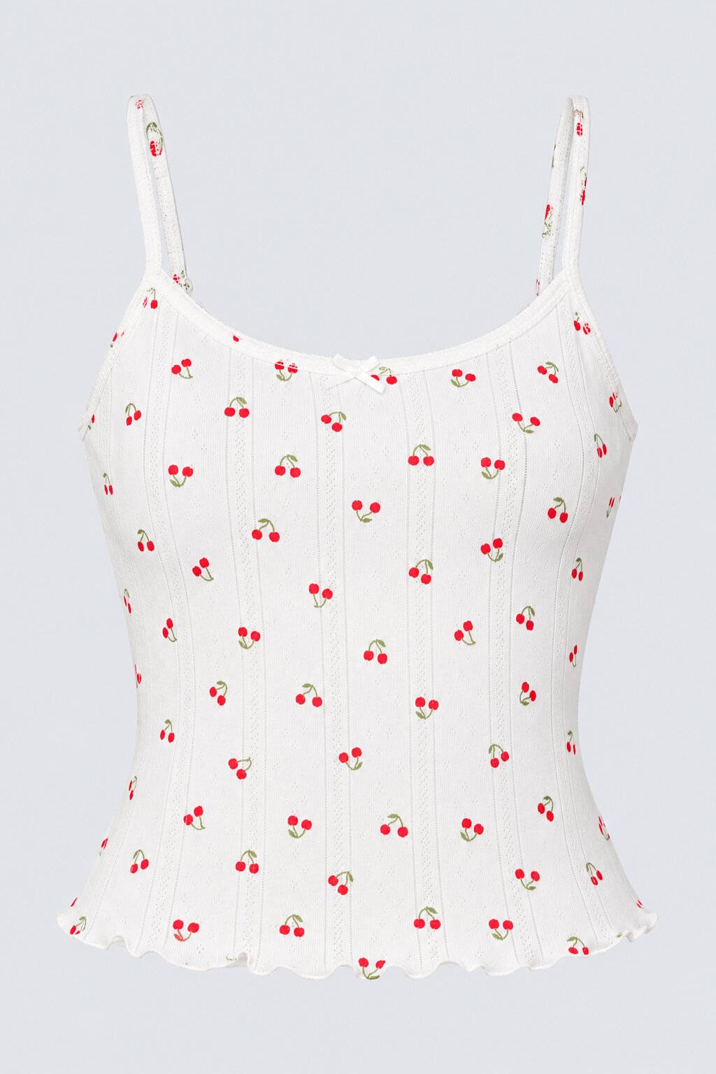 Womens White Cherry Print Camisole - Image 7