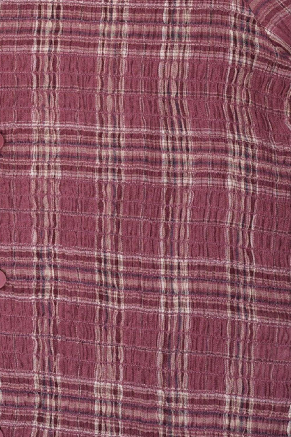 Womens Pink Plaid Print Smocked Top - Image 8