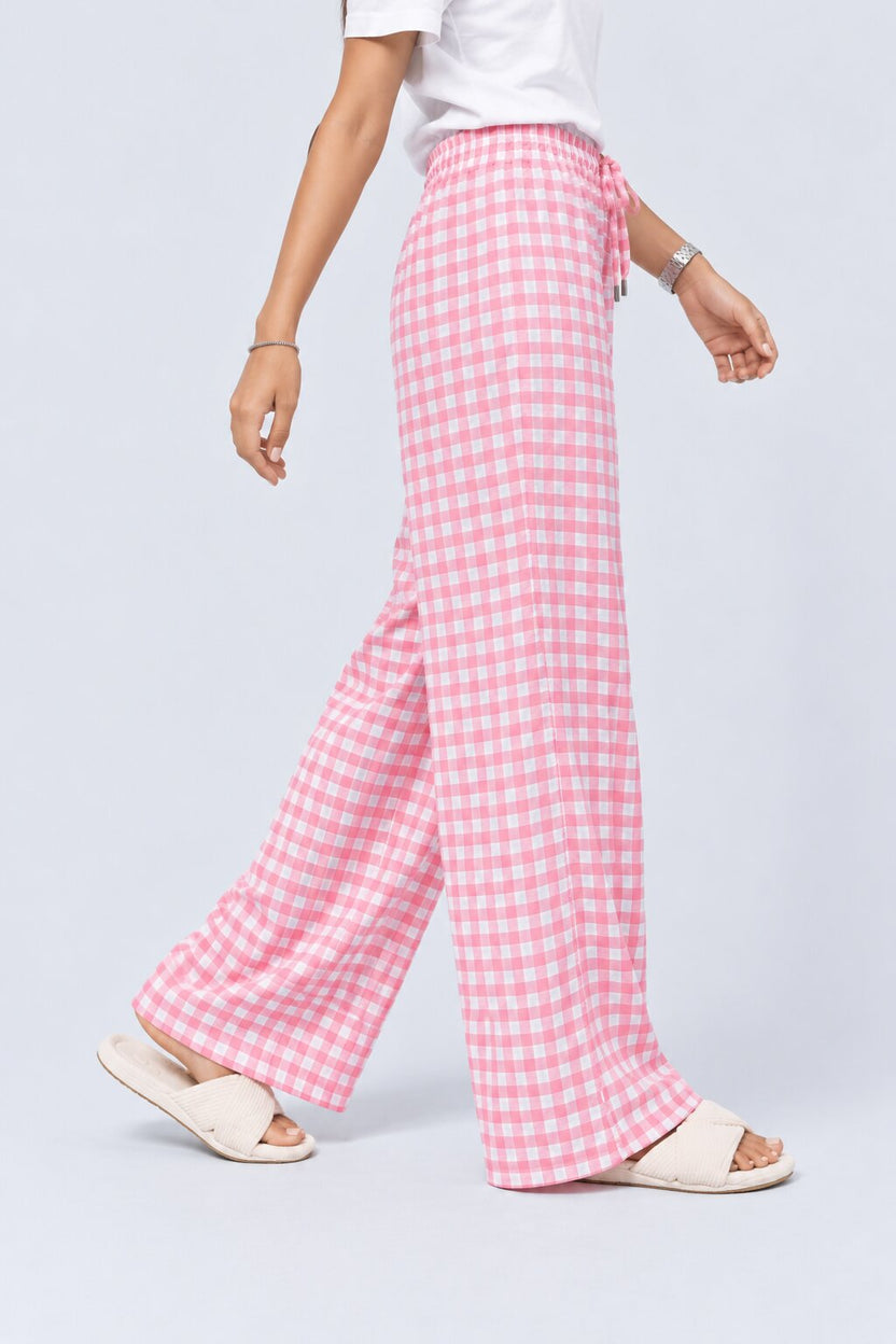 Pink Wide Leg Fit Pyjama With 2 Pocket - Image 2