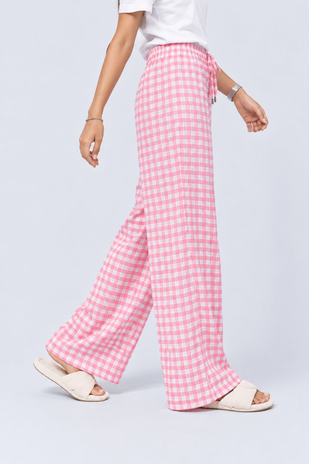 Pink Wide Leg Fit Pyjama With 2 Pocket - Image 2
