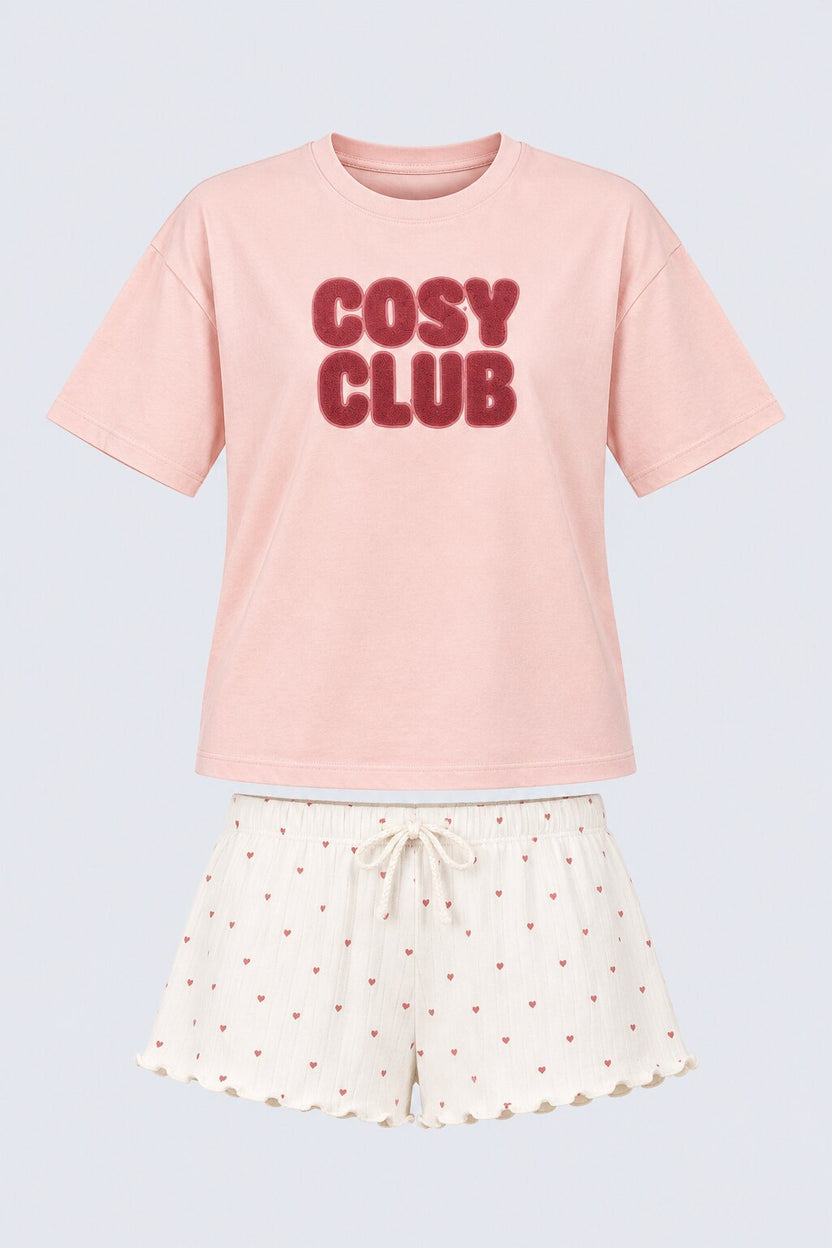 Pink Patterned Relaxed Fit Nightwear Set - Image 7