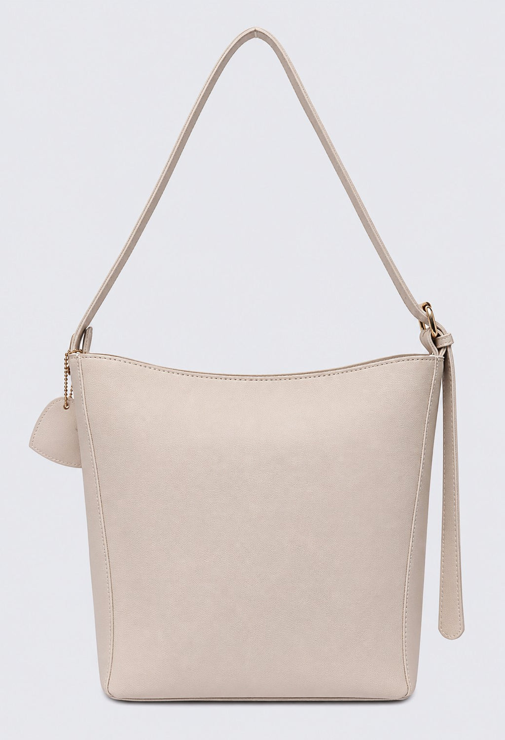 Womens Minimalist Beige PU Tote Bag - Image 4