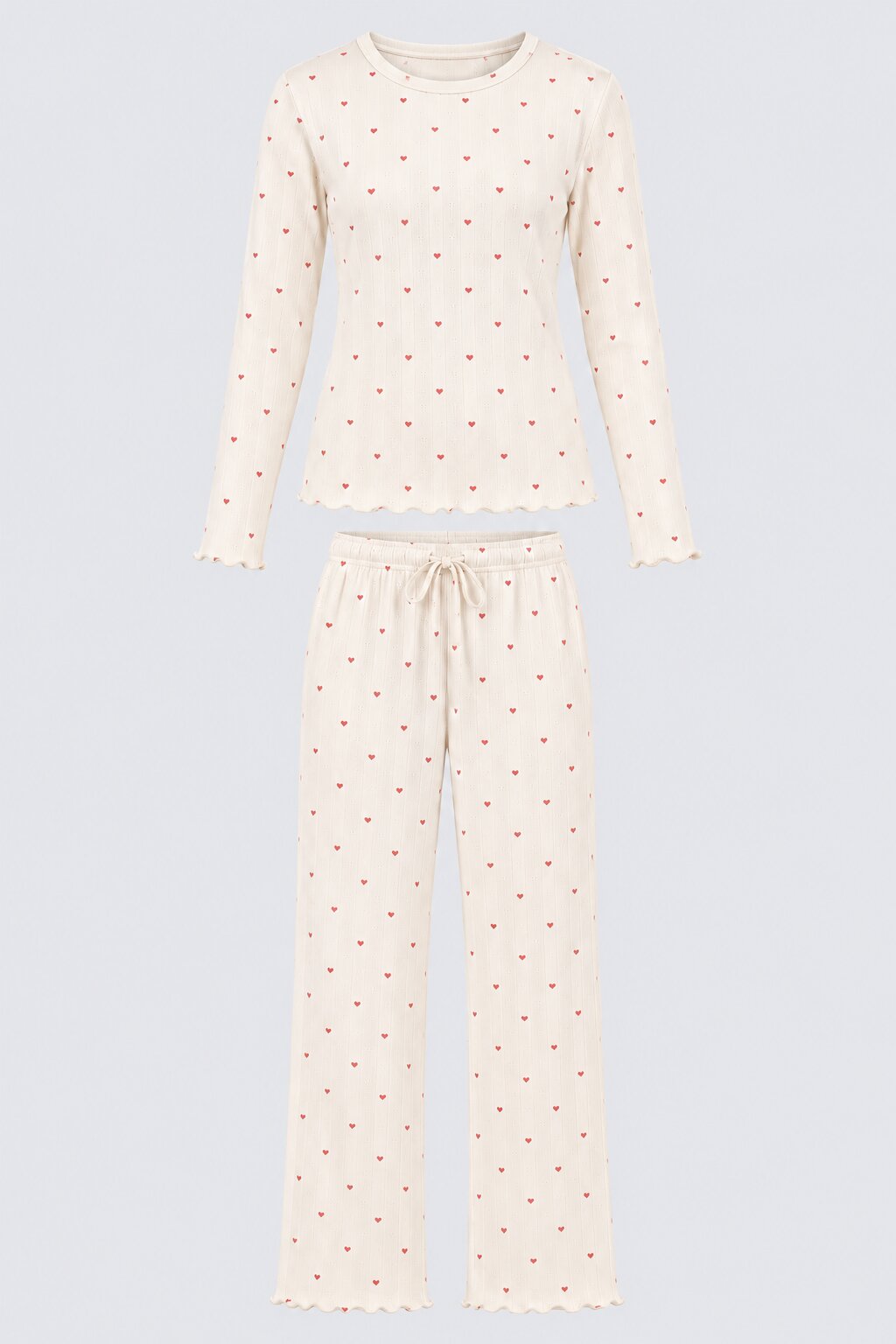Womens White Heart Relaxed Fit Nightwear Set - Image 7