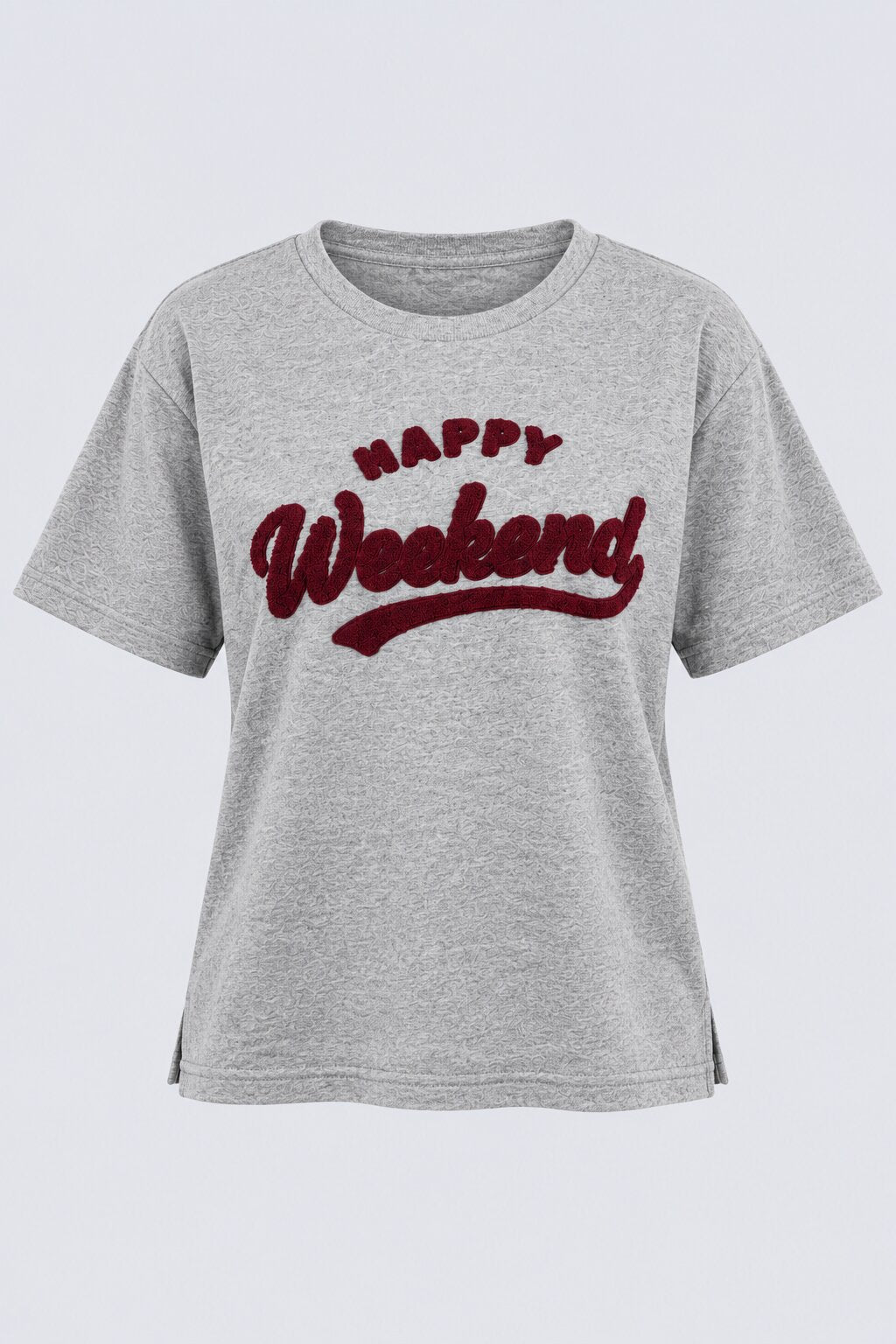 Womens Grey Placement Printed Regular Fit T Shirt - Image 6