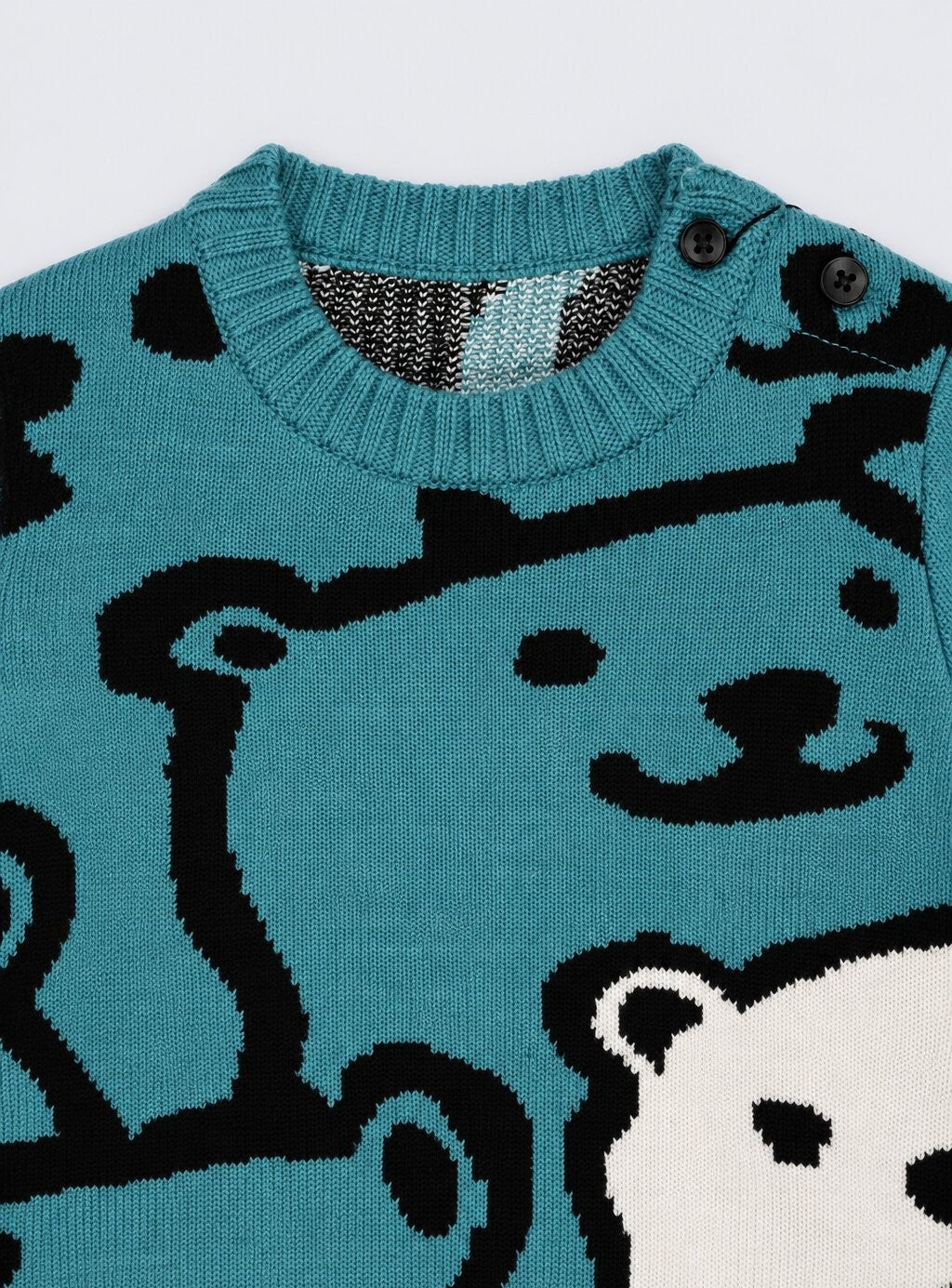 Infant Boys Teal Knitted Regular Fit Sweater - Image 6