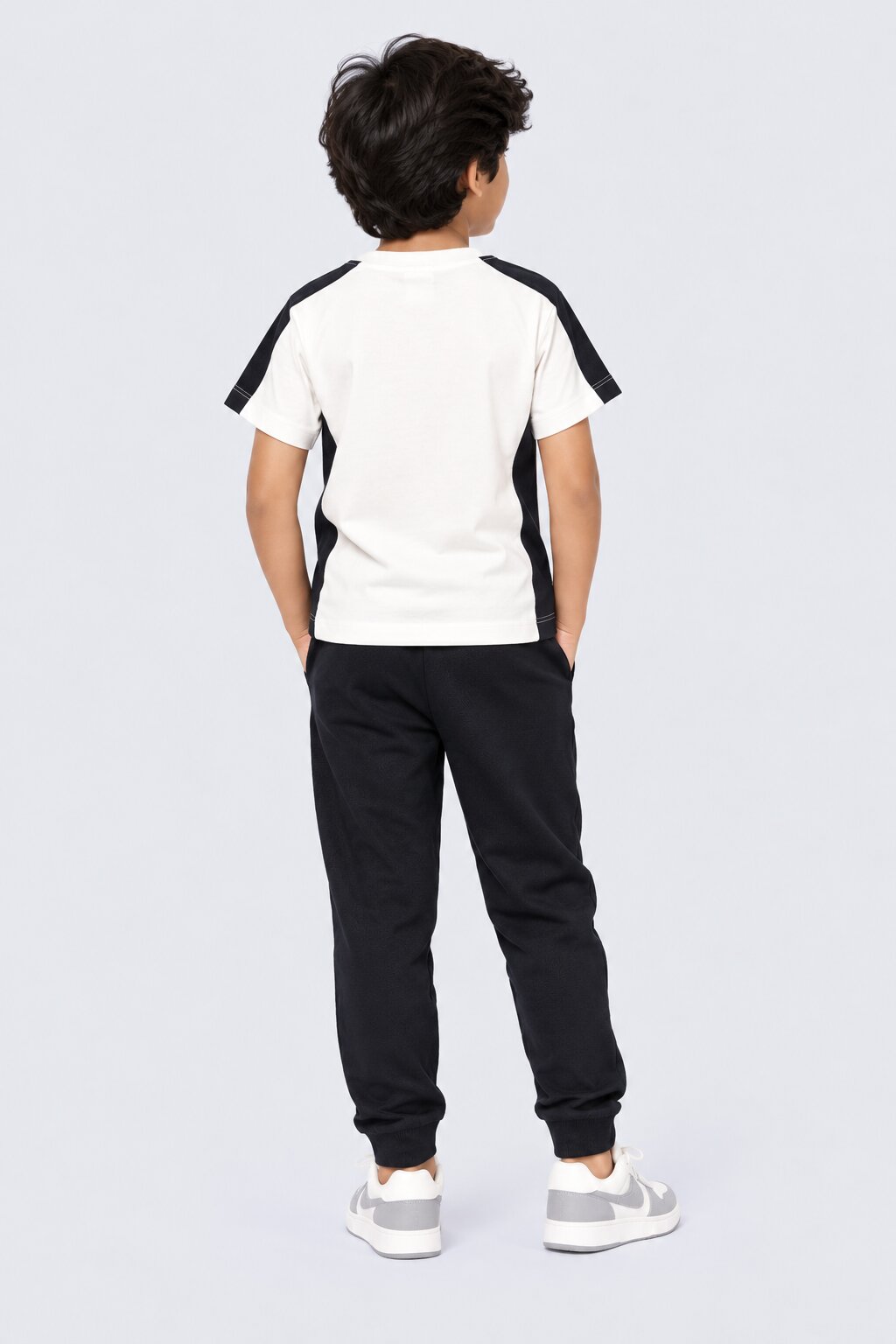 Boys Black Cotton Regular Fit Co-Ord Set - Image 3