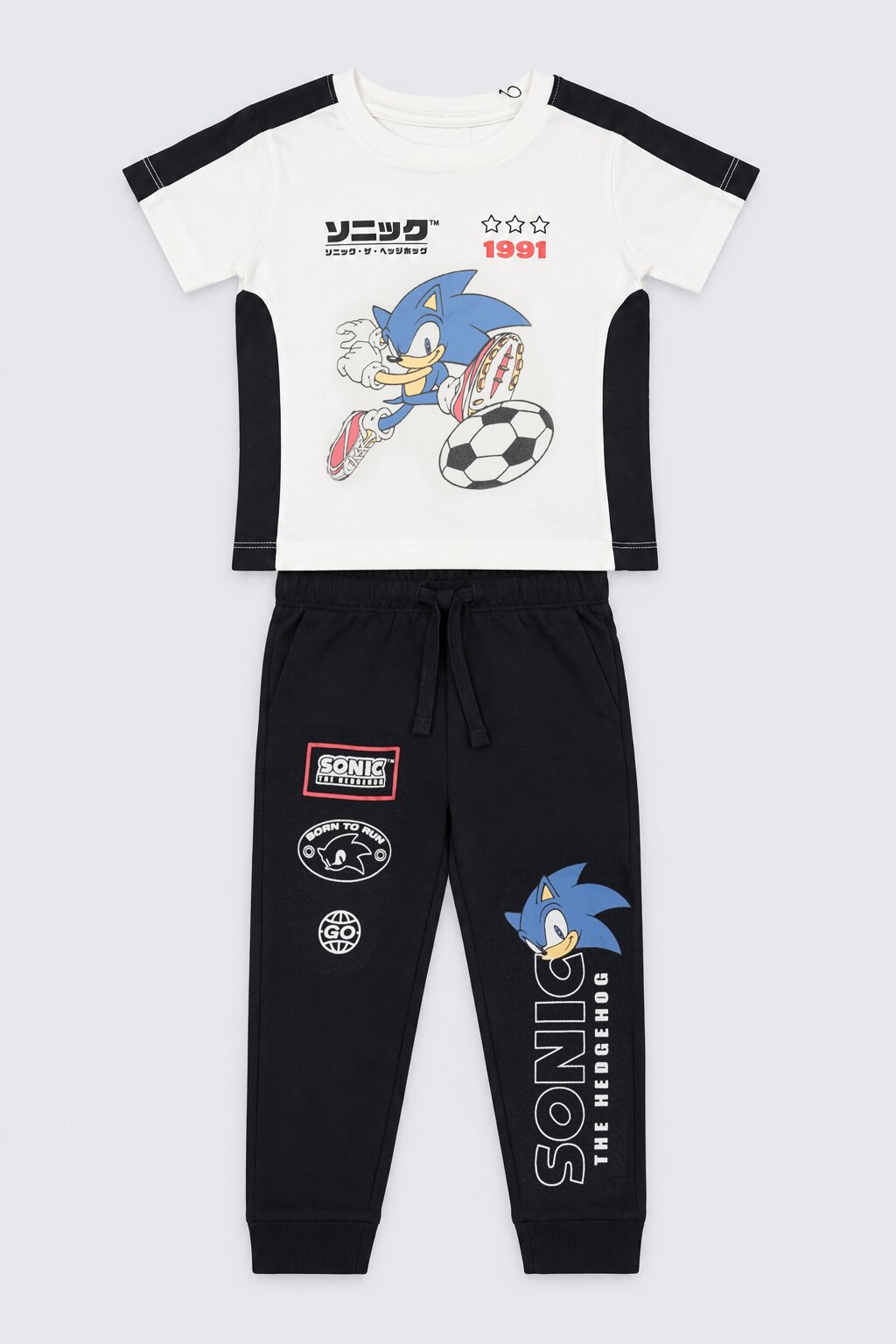 Boys Black Cotton Regular Fit Co-Ord Set - Image 6