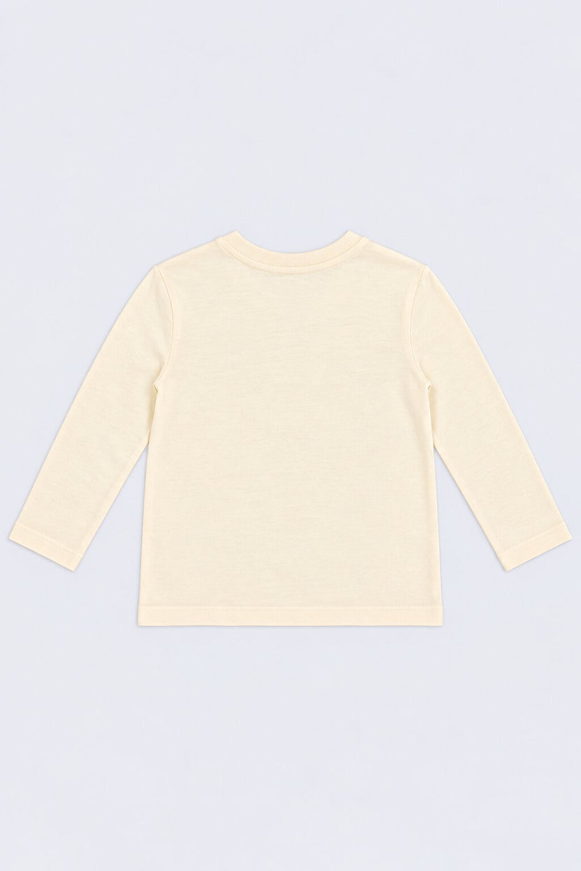 Boys Off White Cartoon Regular Fit T-Shirt - Image 4