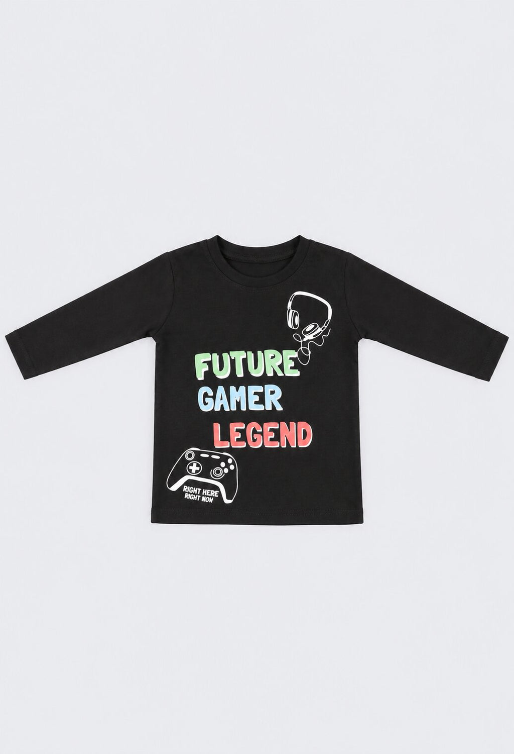 Boys Black Graphic Regular Fit T-Shirt - Image 2
