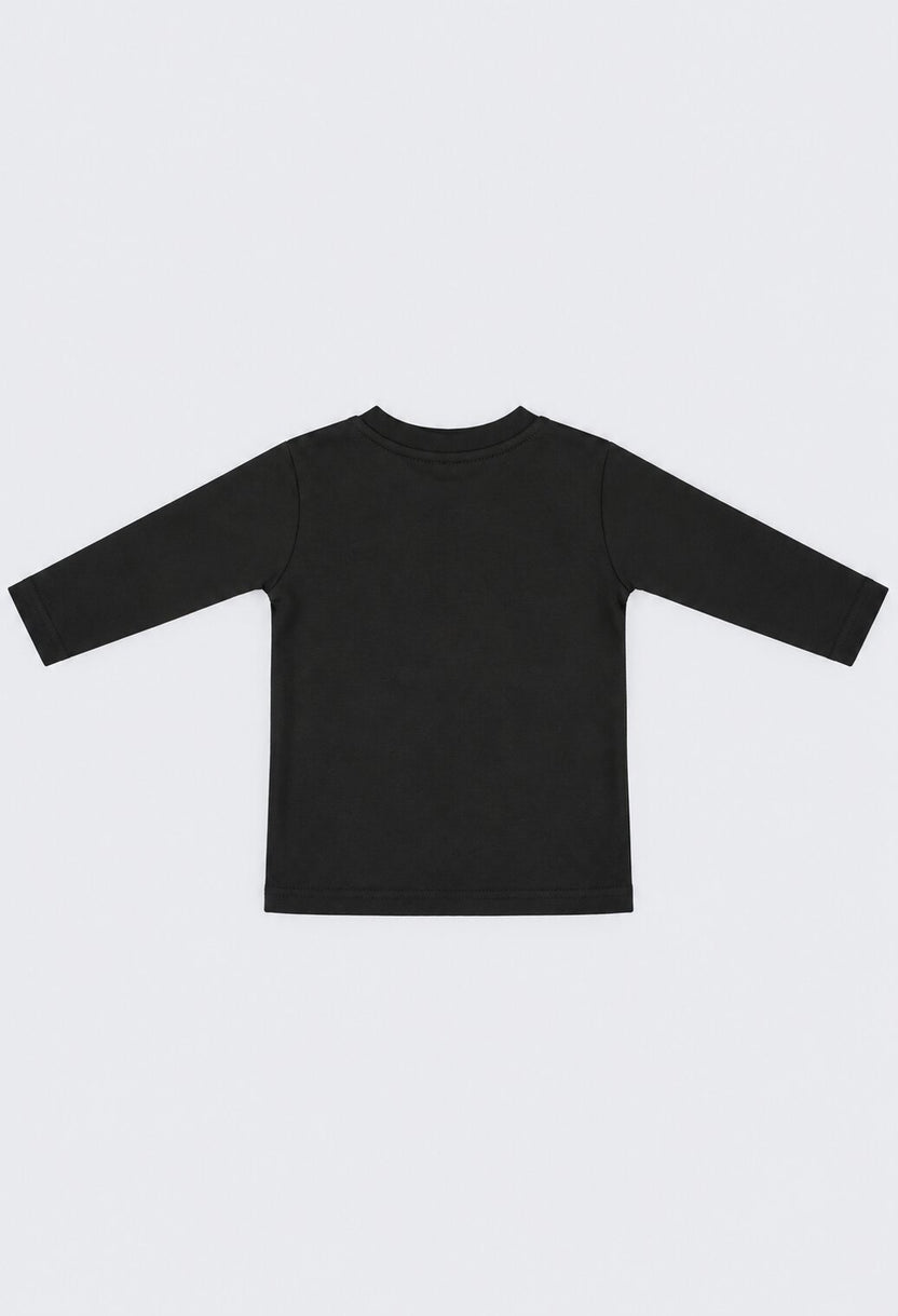 Boys Black Graphic Regular Fit T-Shirt - Image 4