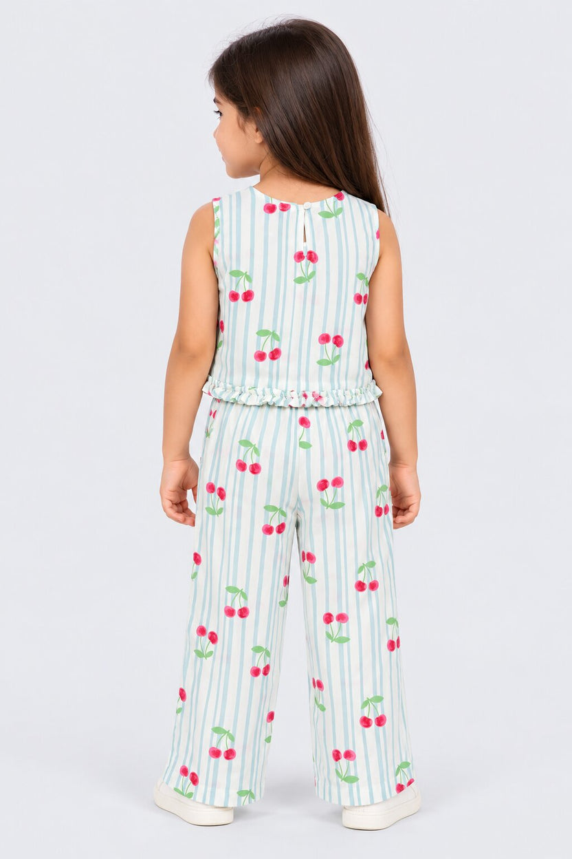 Girls Multi Coloured Ruffle Regular Fit Co-Ord Set - Image 3