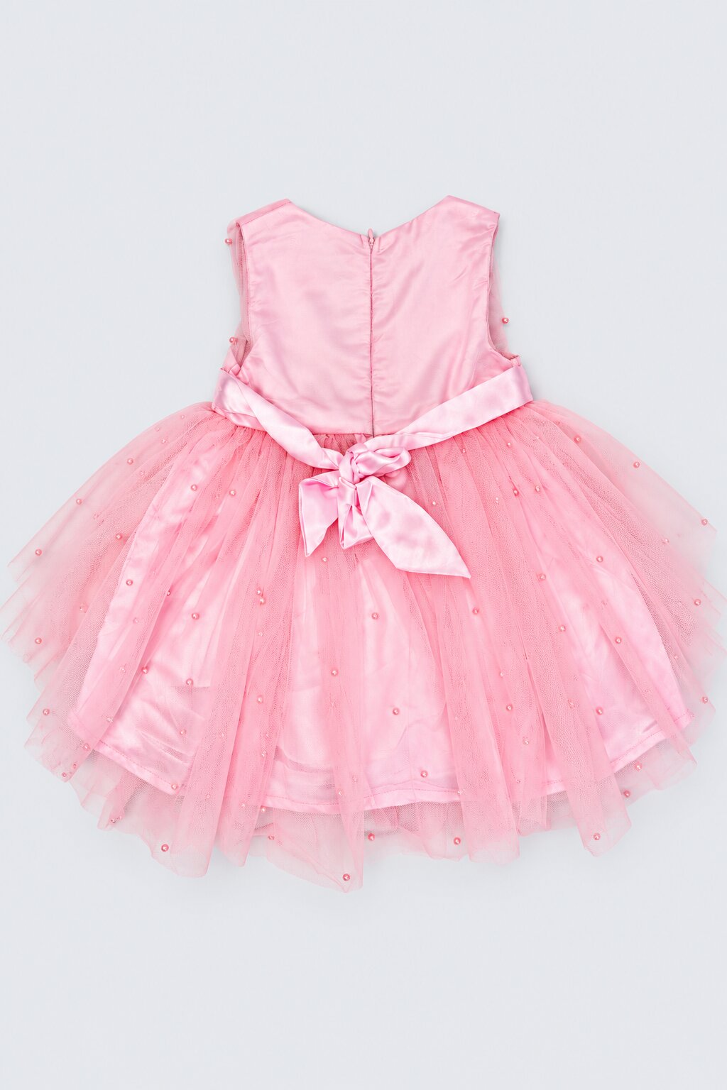 Girls Pink Embellished Flared Dress - Image 4