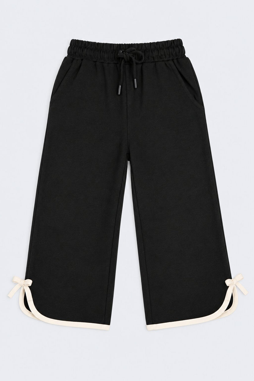 Girls Black Flared Culotte With 2 Pocket - Image 2