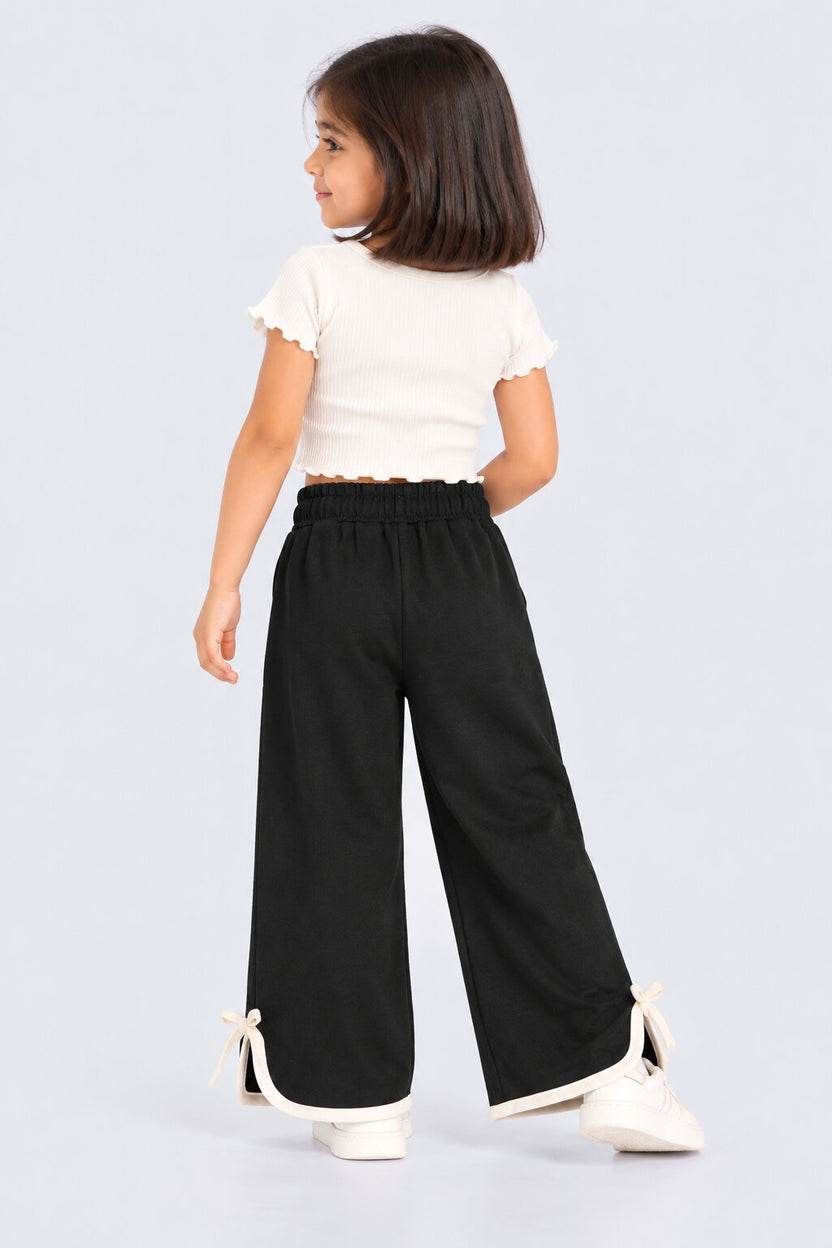 Girls Black Flared Culotte With 2 Pocket - Image 3