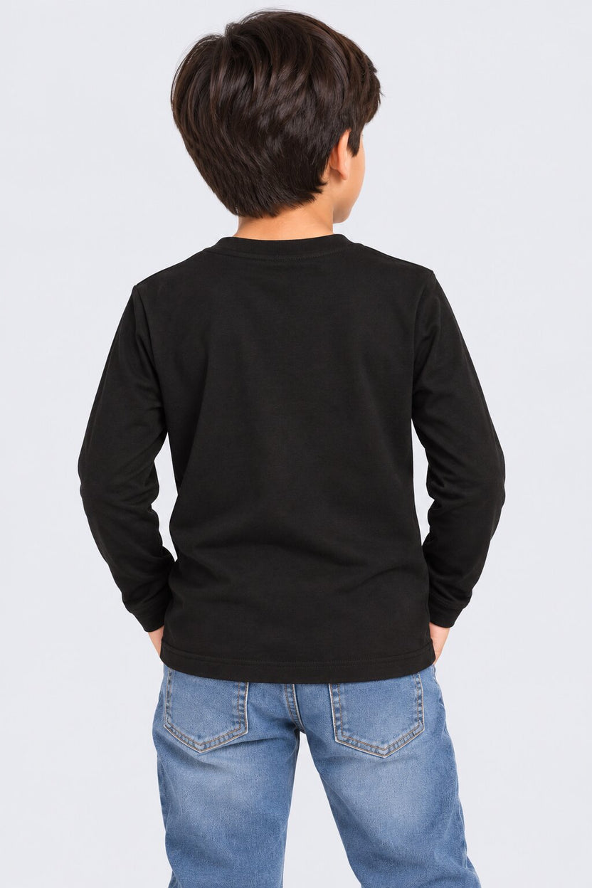 Tweens Boys Black Graphic Regular Fit T-Shirt - Image 3