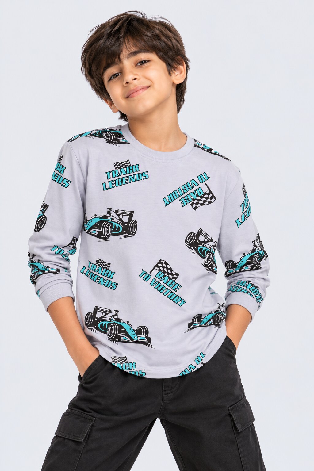 Tweens Boys Lilac Conversational Regular Fit T-Shirt - Image 1