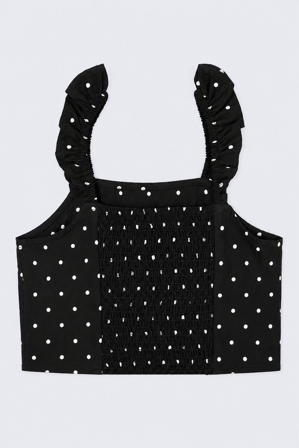 Tweens Girls Black Ruffle Polka Dot Top - Image 4