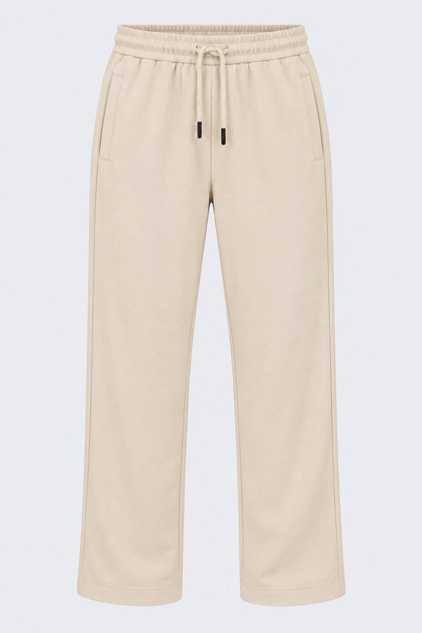 Mens Beige Relaxed Fit Joggers With 3 Pocket - Image 6