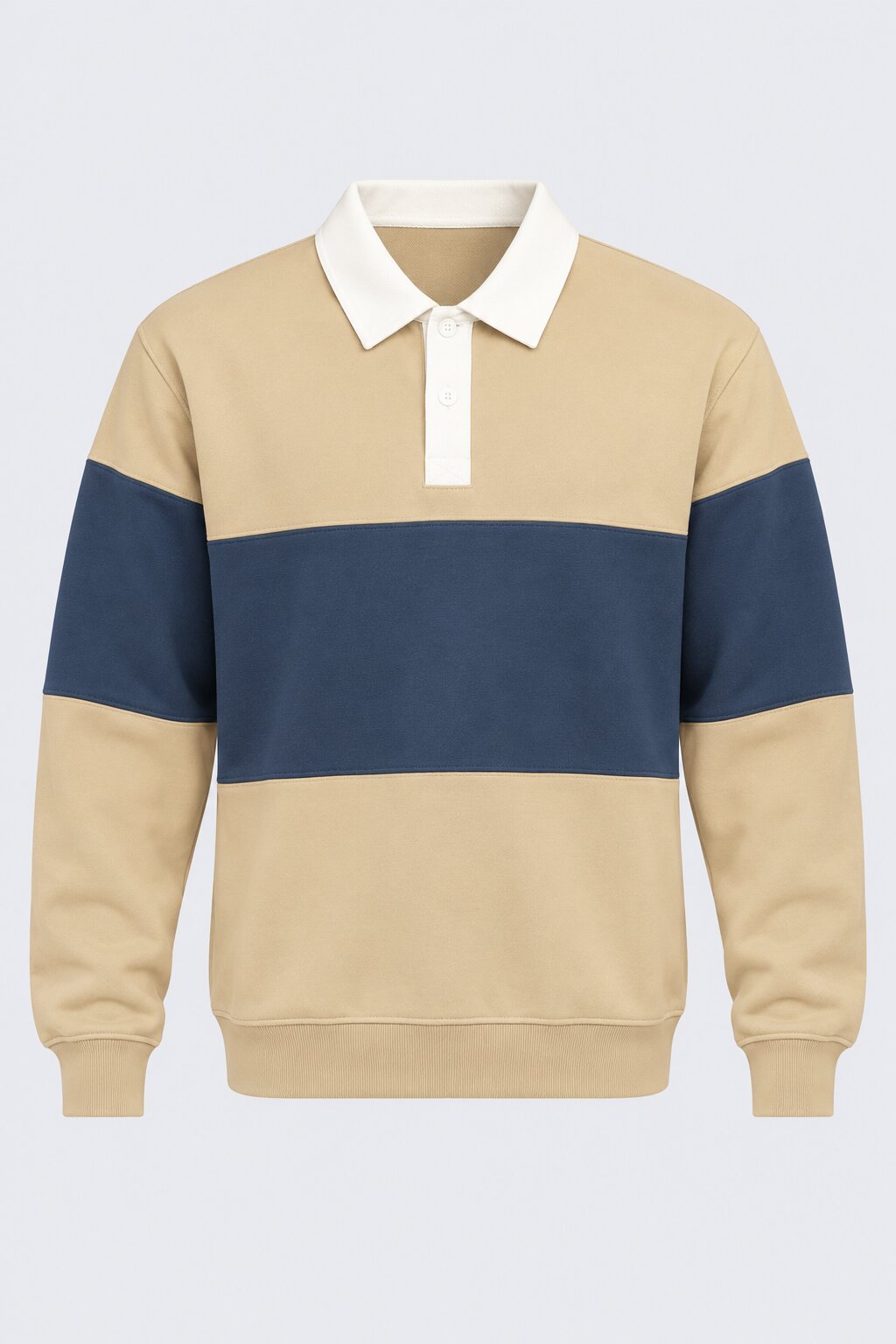Mens Beige Cotton Blend Regular Fit Sweatshirt - Image 7