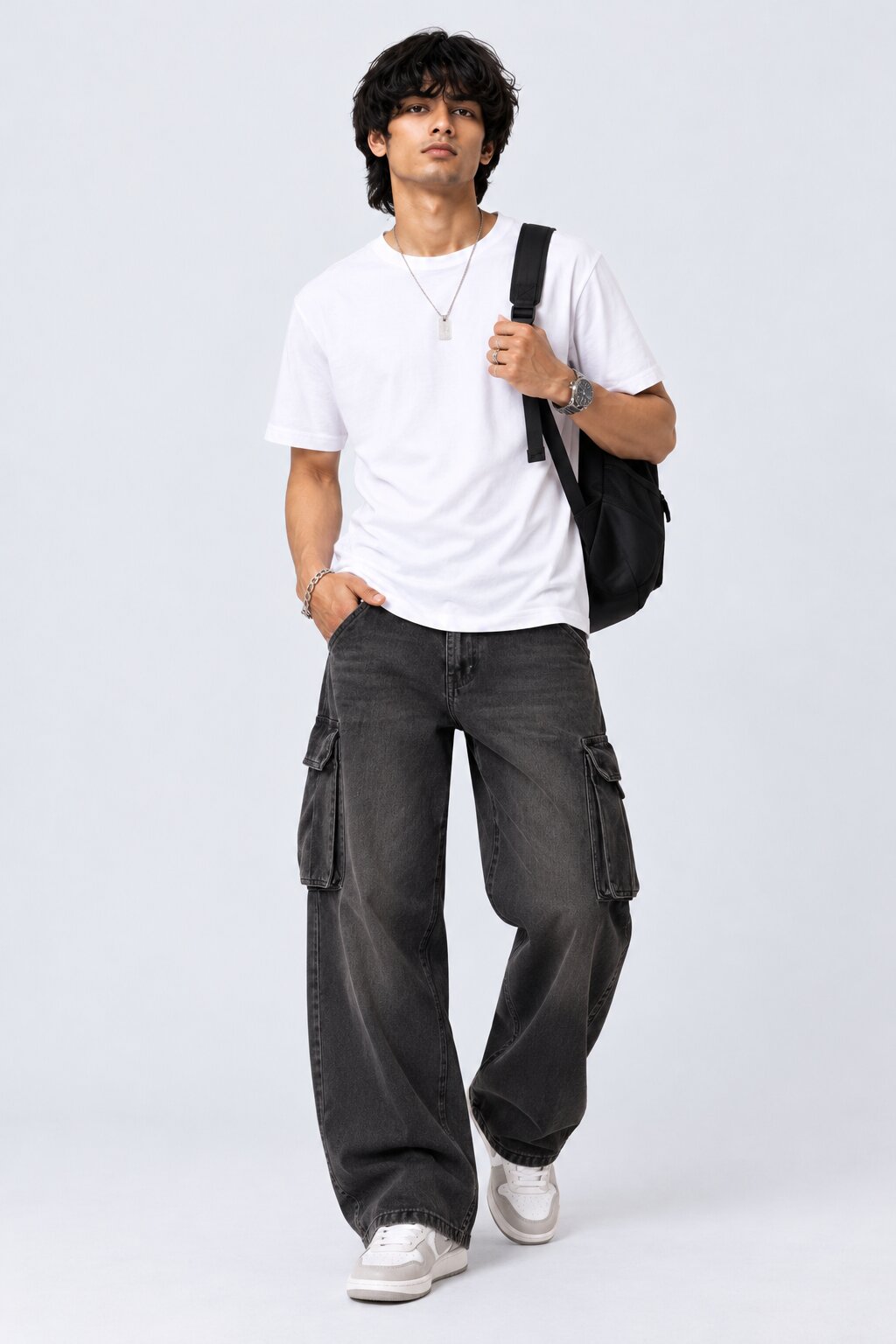Mens White Cotton Regular Fit T-Shirt - Image 6