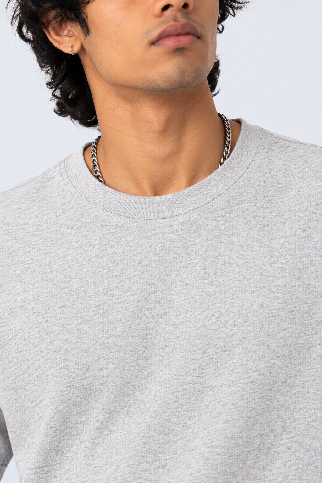 Mens Light Grey Everyday Regular Fit T-Shirt - Image 3