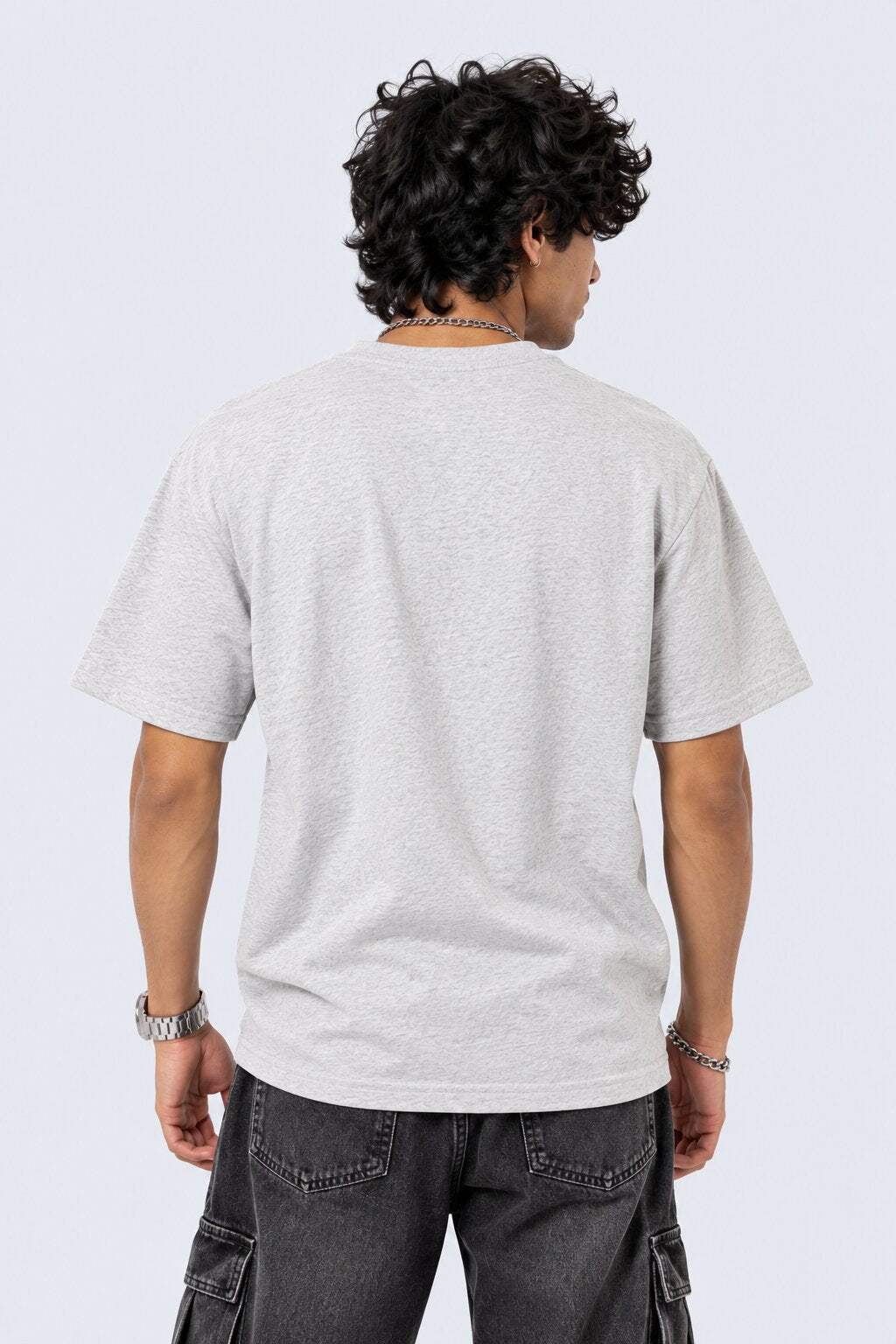 Mens Light Grey Everyday Regular Fit T-Shirt - Image 5