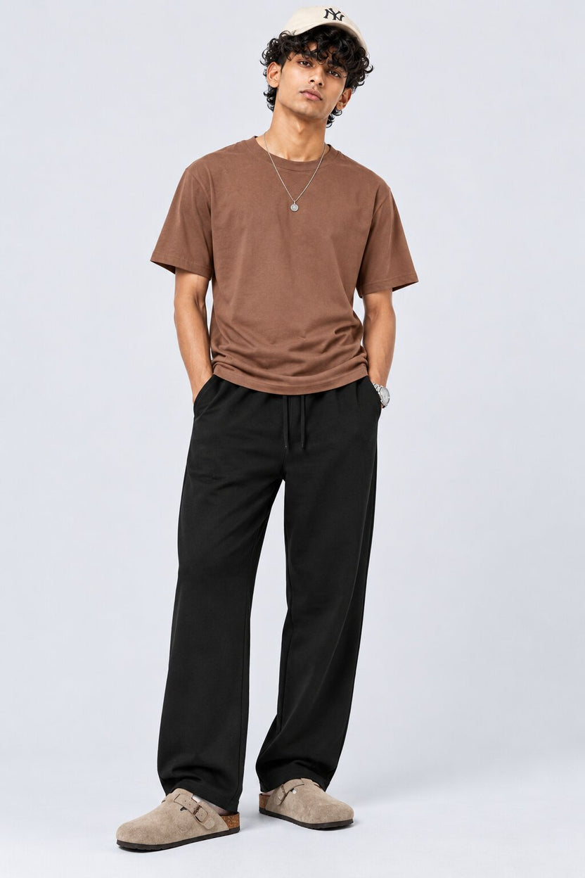 Mens Brown Cotton Regular Fit T-Shirt - Image 5