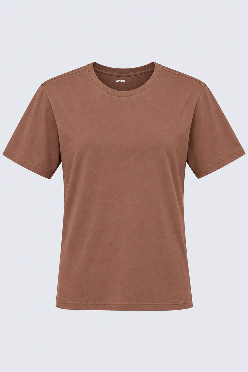Mens Brown Cotton Regular Fit T-Shirt - Image 6