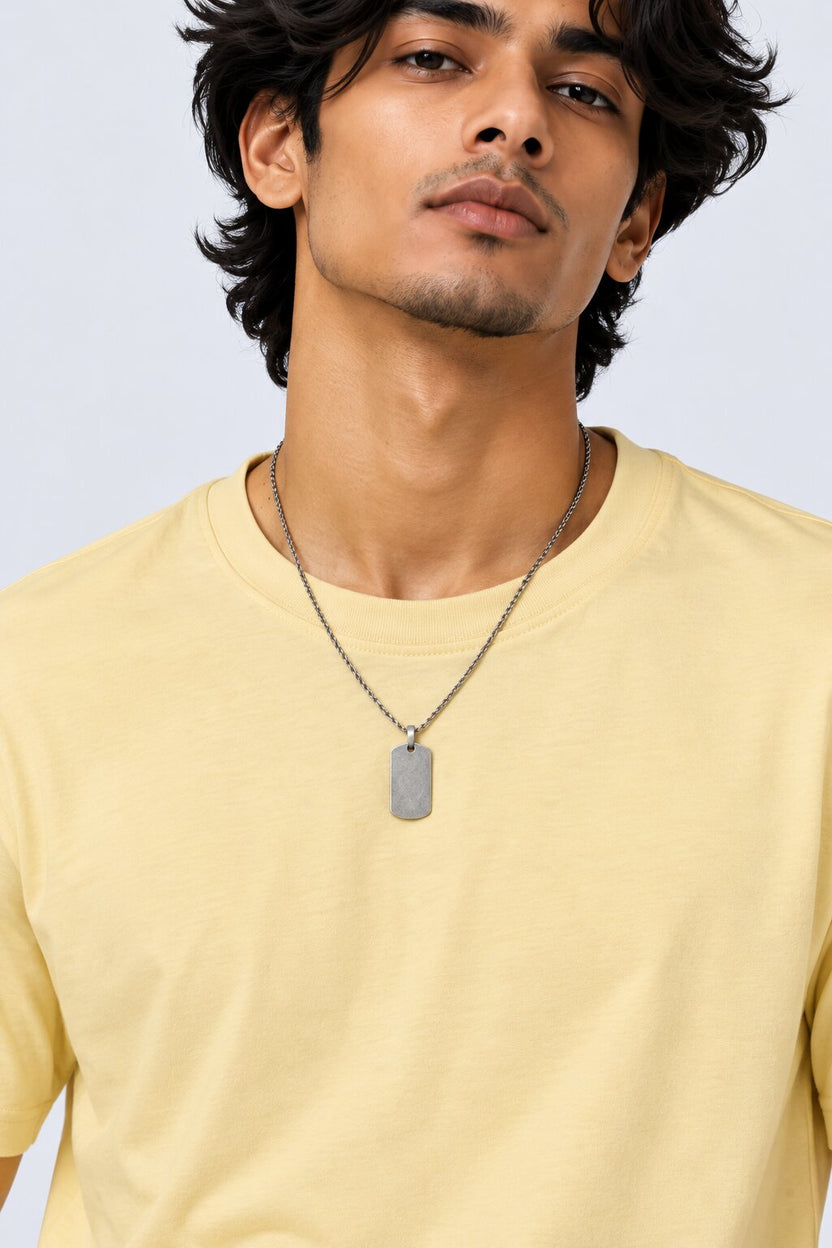 Mens Yellow Cotton Regular Fit T-Shirt - Image 9
