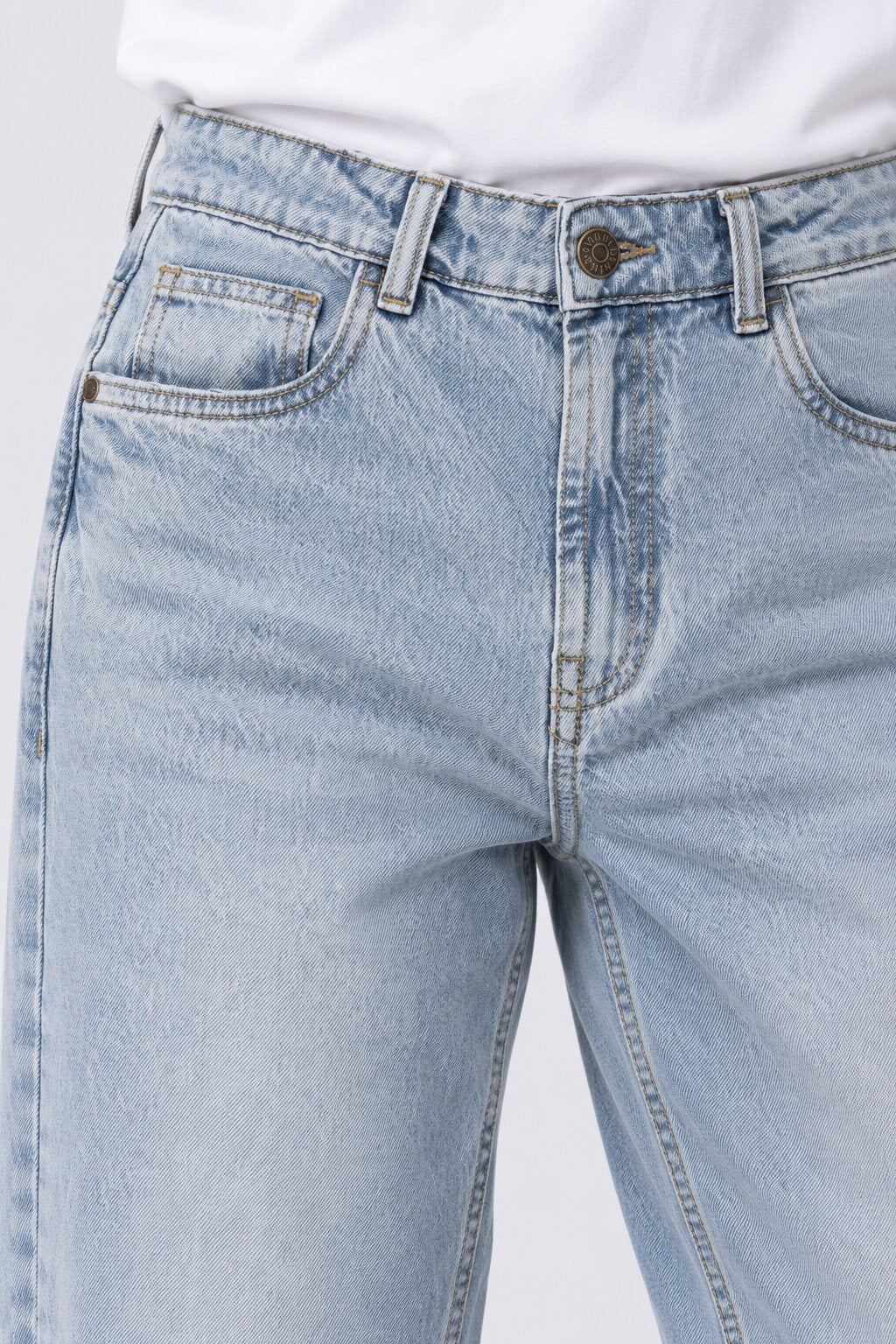 Mens Light Blue Loose Fit Jeans With 5 Pocket - Image 3