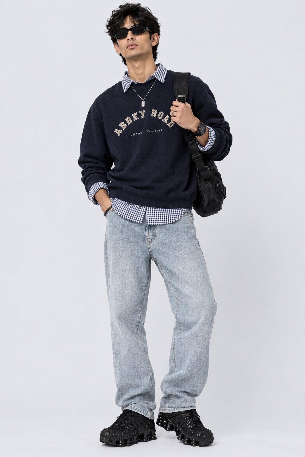 Mens Light Blue Loose Fit Jeans With 5 Pocket - Image 5