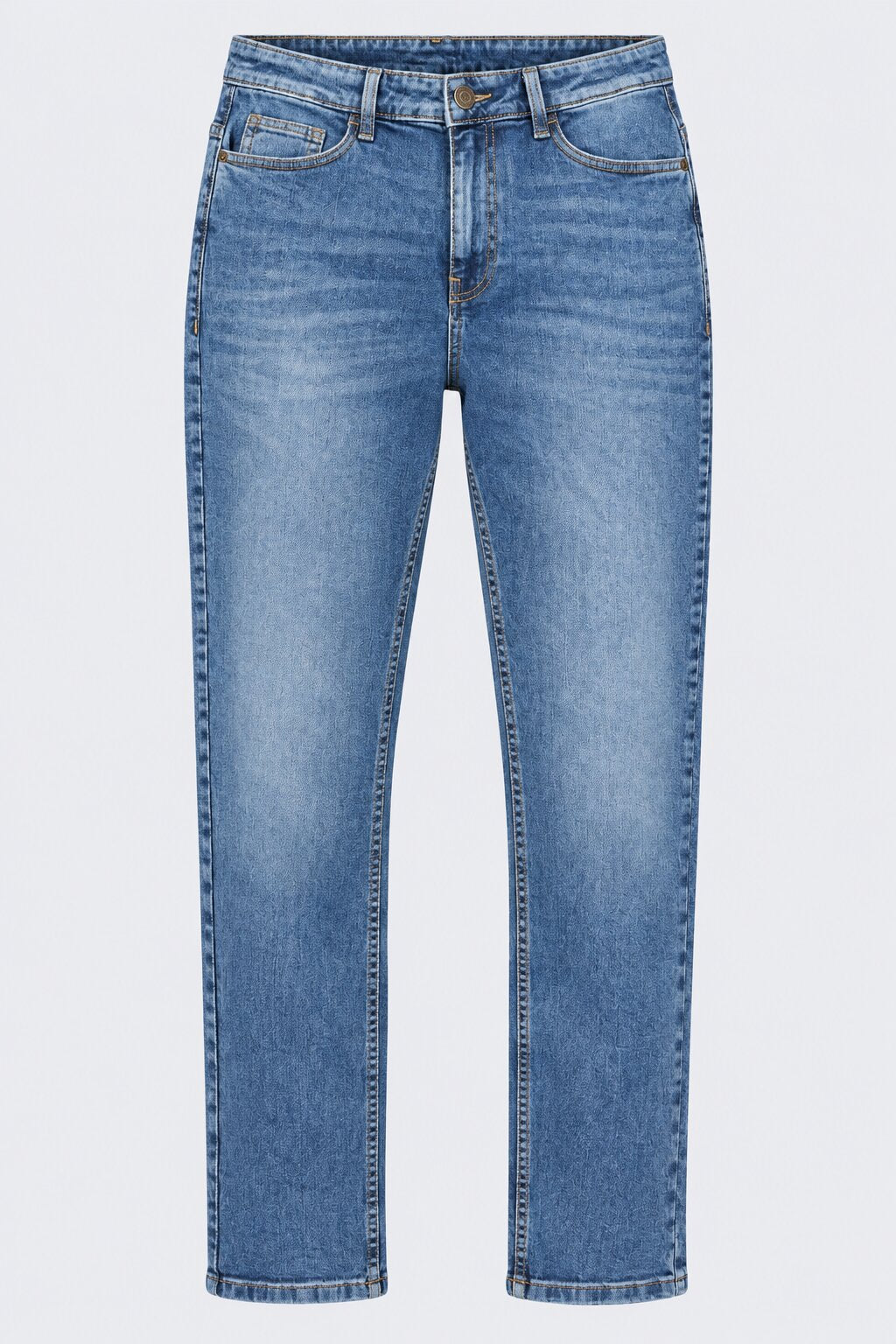 Mens Blue Straight Fit Jeans With 5 Pocket - Image 7