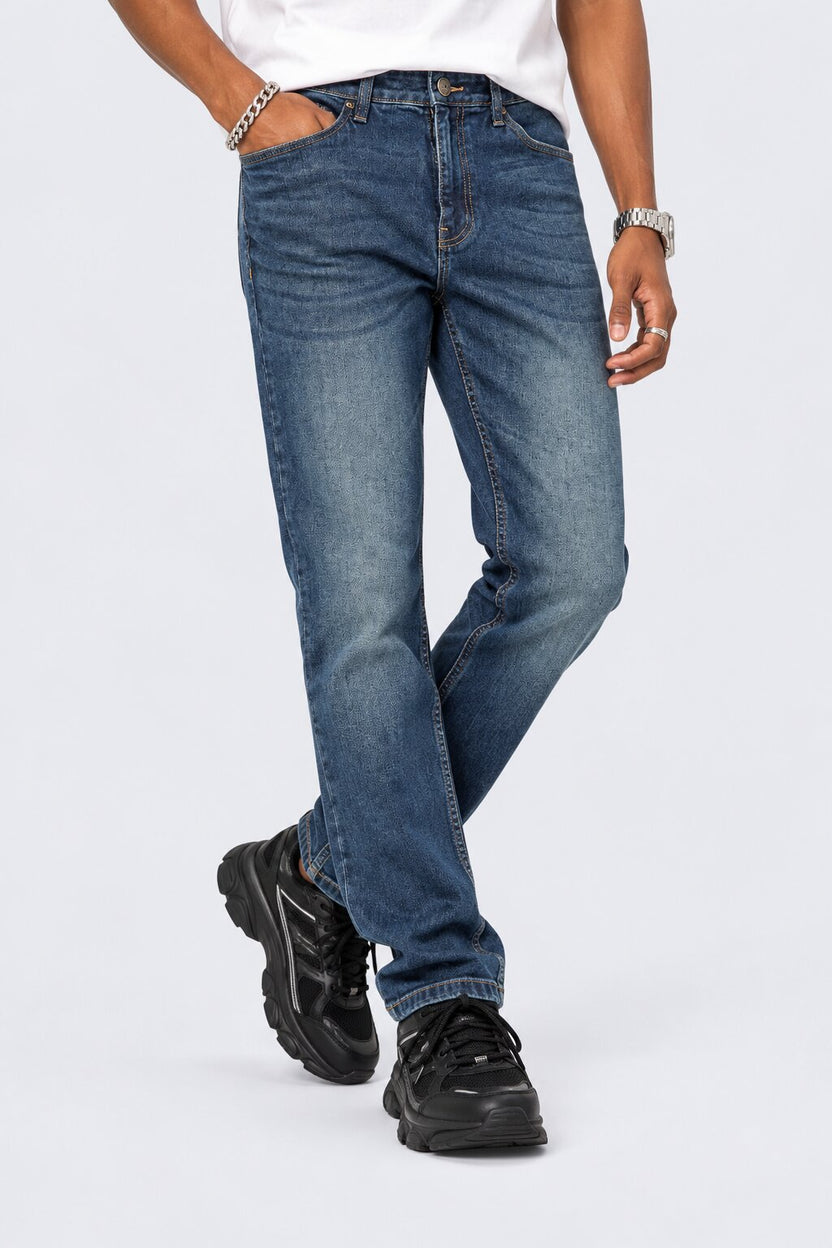 Mens Blue Slim Fit Jeans With 5 Pocket - Image 2