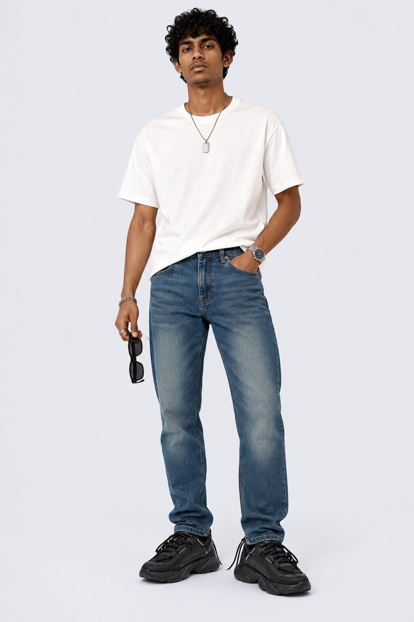 Mens Blue Slim Fit Jeans With 5 Pocket - Image 6