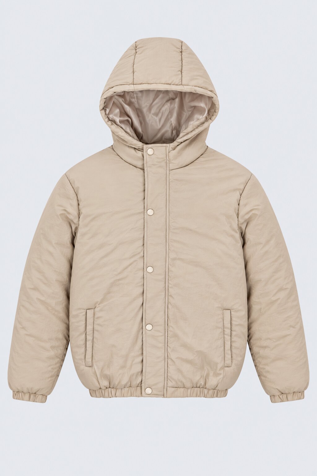 Mens Beige Wear Regular Fit Hooded Jacket - Image 6
