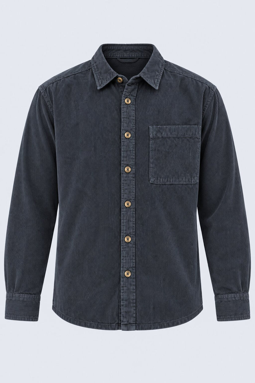 Mens Charcoal Cotton Regular Fit Shaket - Image 7
