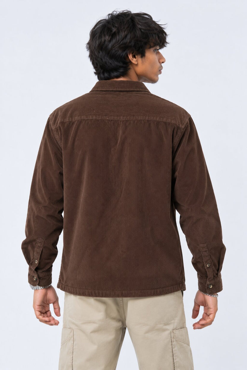 Mens Brown Cotton Regular Fit Shaket - Image 5