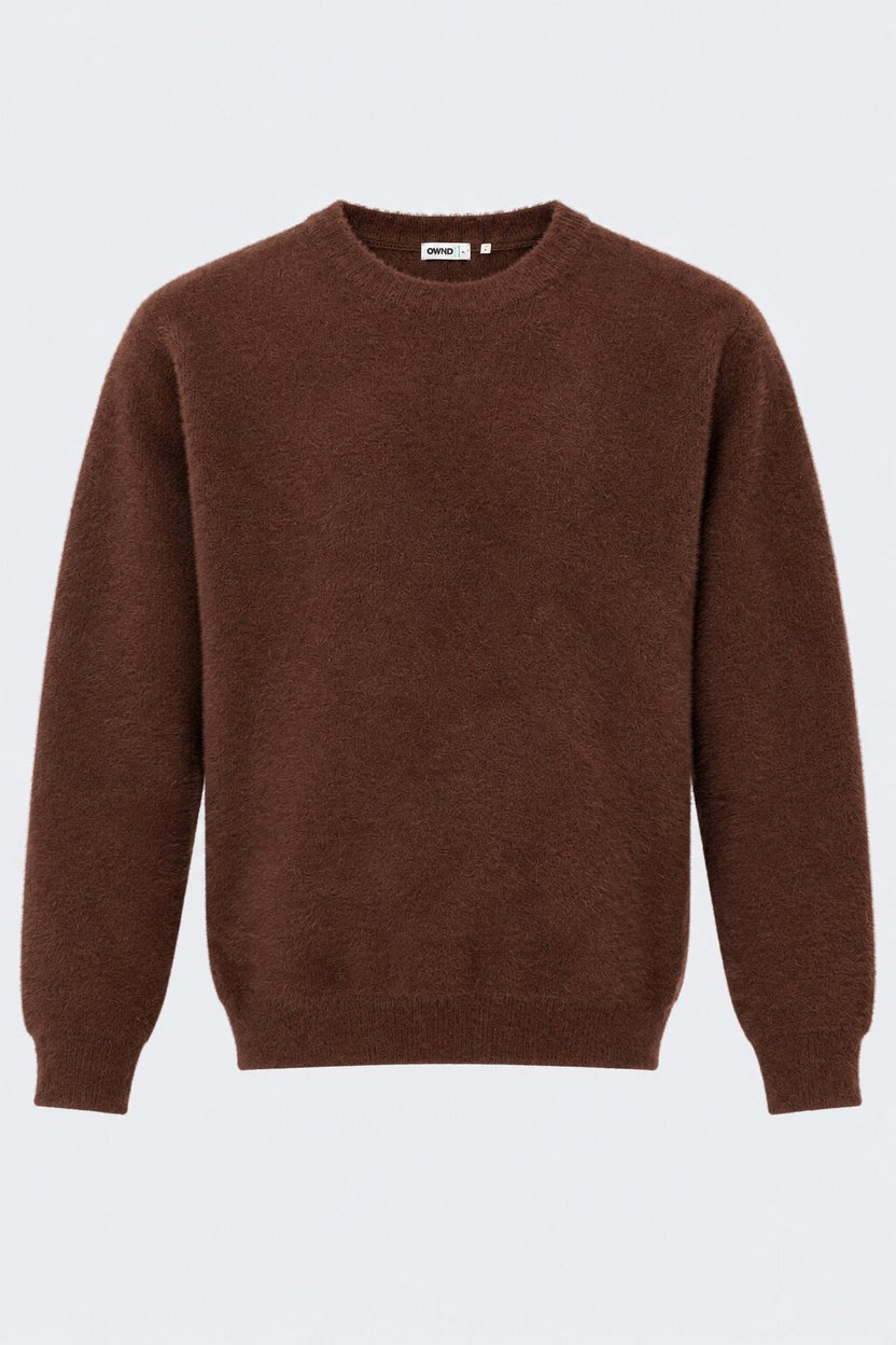 Mens Brown Nylon Blend Regular Fit Sweater - Image 6