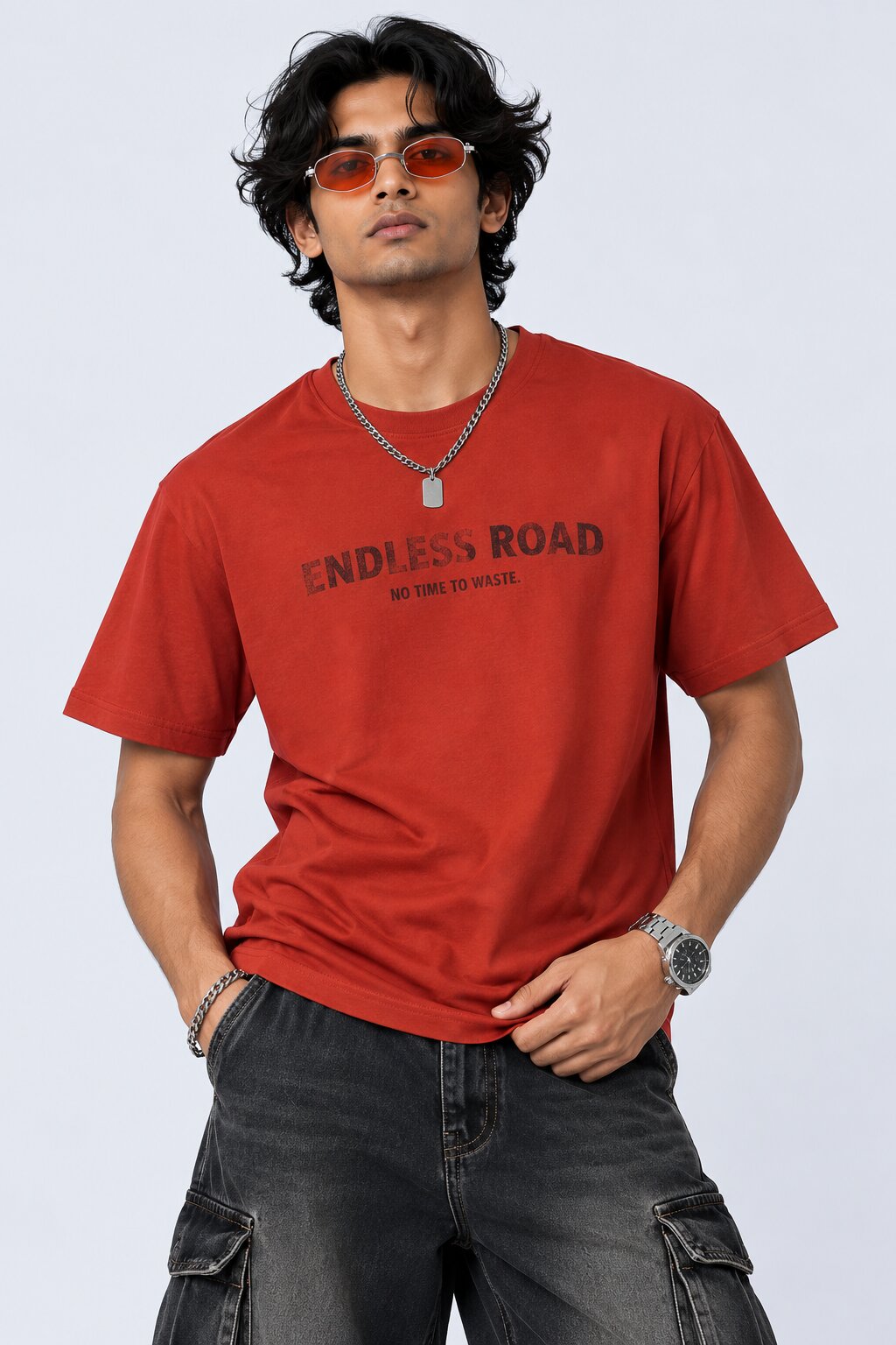 Mens Rust Graphic Regular Fit T-Shirt - Image 1