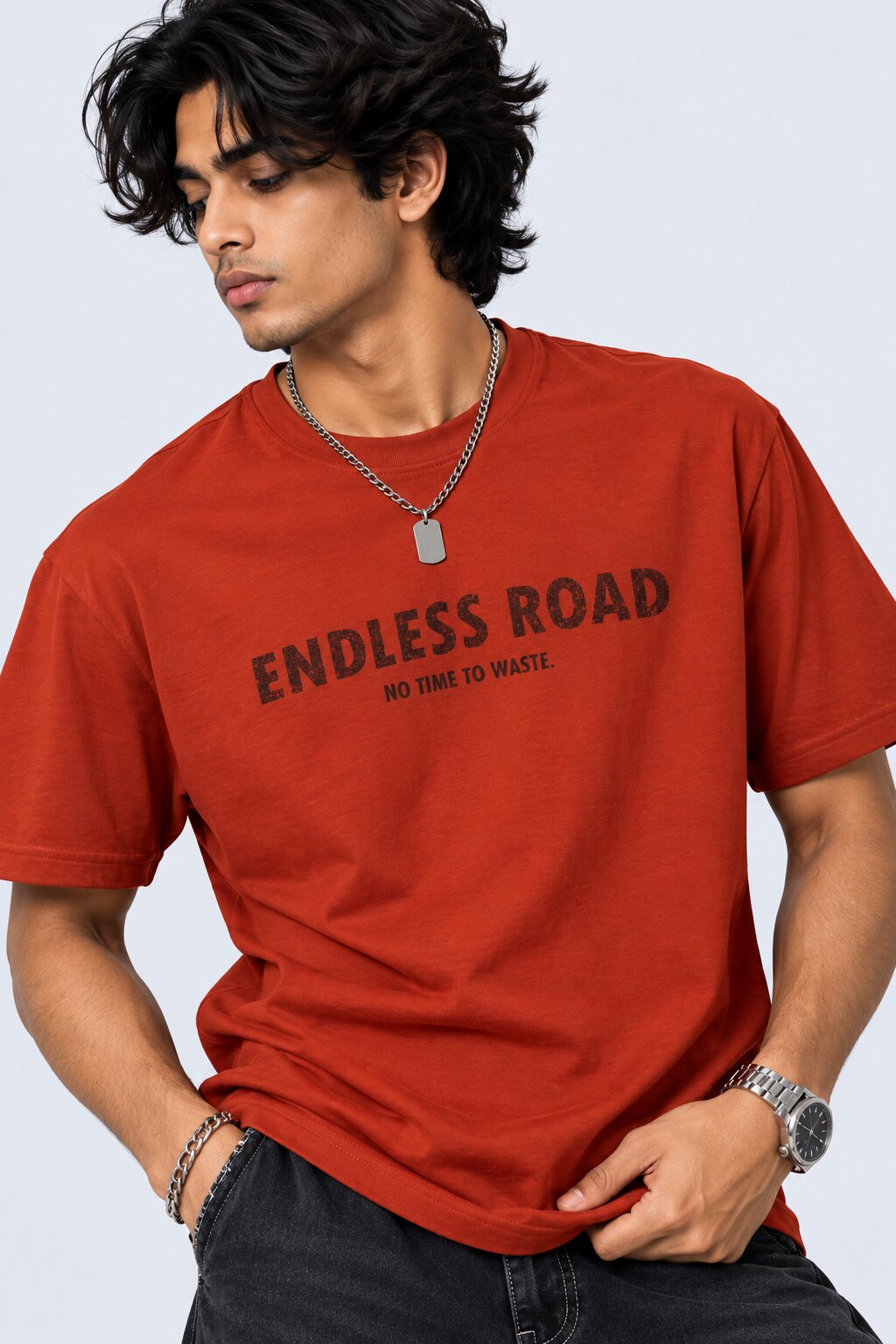 Mens Rust Graphic Regular Fit T-Shirt - Image 3