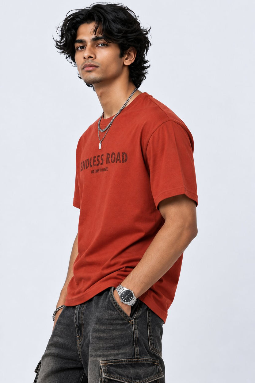 Mens Rust Graphic Regular Fit T-Shirt - Image 4