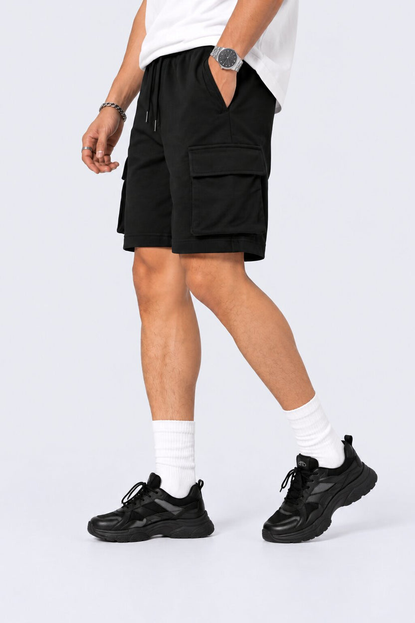 Mens Black Cargo Shorts With 4 Pocket - Image 2